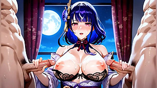 Big Tits Horny Girl Threesome Fucked