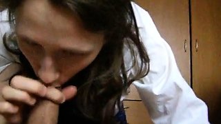 Homemade Blowjob by Amateur Brunette Girl