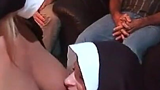 Naughty Nuns Devour Cocks in Wild Gangbang Orgy