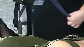 Double Chicken Wing Bondage with Open Pussy