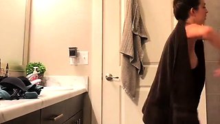 Peeking at my niece in the bathroom