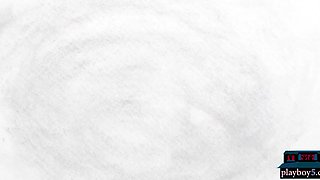 Curvy Playboy babe exposes amazing body