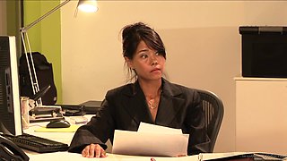 Lesbian Office Seductions #07 Scene with Pretty Lesbian Brunette Dana Vespoli