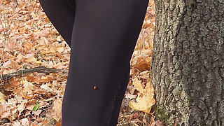 Fit MILF in Tight Black Leggings Teases Sexy Ass