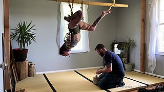 Hot brunette amateur MILF rides hubbys cock