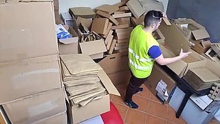 Sexy Latina Boss Catches Worker Slacking Off in Warehouse - Squirting Miss & Hard Rock