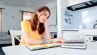 Hot Student With Her Friend Fucks In The Kitchen On A Study Break