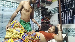 The Stepmother Had Sex with Her Husband While Wearing a New Saree and Blouse.