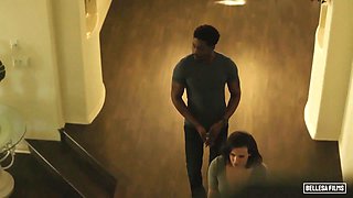 (Isiah Maxwell) throws (Casey Calvert) onto the couch and screws her with his massive cock - bellesa