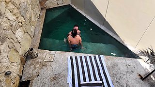 Busty amateur czech brunette strips on cam