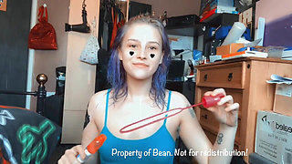 Cute Bean Blows Bubbles