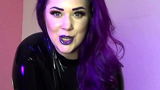 Latex slut solo anal masturbation