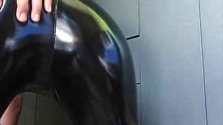 Shiny Pvc Suit Masturbation - Loud Squeaks While I Rub Myself