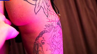 Tattooed teen takes a cock in her mouth for a hot blowjob