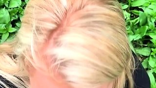 Cute amateur blonde sucks and cumshot