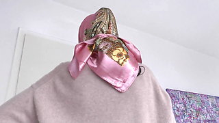 Beautiful Satin Headscarf Demonstration, JOI Lady Victoria Valente
