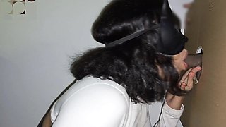 Improvised glory hole sucking black cock at my friend's bachelor party. I was the slut of the party. - Hd
