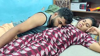 Romantic Boob Press and Pussy Rub with Desi Mature Couple