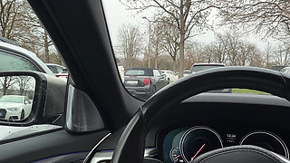 Parking Lot Handjob Next to Stranger and Bus Cum Finish