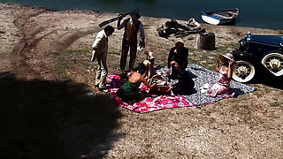 1920s Sluts Get Their Pussies Licked, Ride Cocks, and Take Cumshots at a Picnic
