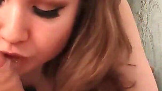Juicy Beauty Sensually Sucks Big Dick and Swallows Cum with Pleasure