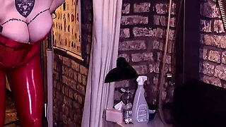 Dream Red Femdom Makes Facesittings and Whips with Carpet Beater