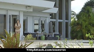 Tittyattack - big titted mexican fucked by the pool
