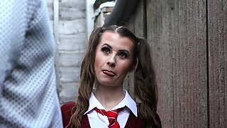 Uniform sophomore voyeur tempting teach