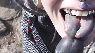 Tattoo Couple Catched While Wild Sex on a Ruine