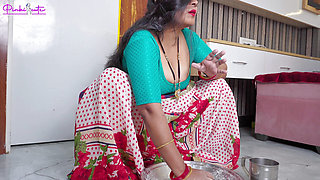 Indian stepmom getting Facial Cumshot and giving hard Blowjob to young stepson after stepson&#039;s Breakup with hindi audio.