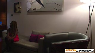 Large-Breasted ebony teenage sex at a fake casting