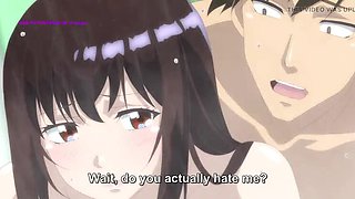 Hairy Tight Pussy Fingered & Hard Fuck in Women's Bath Hentai