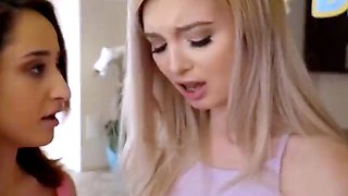 Two girls taunt brother to penetrate his enormous dick