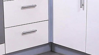 Hairy Mature Housewife with Saggy Tits Masturbates in the Kitchen