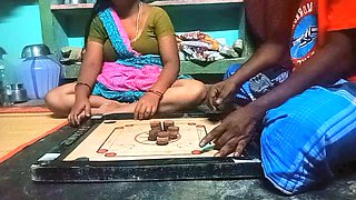 Village Bigg boobs aunty Bigg boobs aunty Carrom board is playing with man