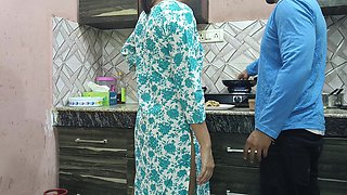 Beautiful Indian Step Mom Pussy and Ass Fucked Hard by Step Son While He Is in Kitchen to Seducing