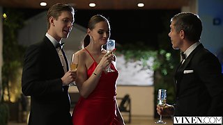 Sexy girl calls two guys with big dicks to pound her pussy and mouth and satify her craving lust