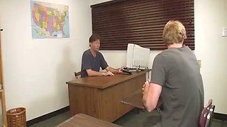 Mature blonde sucks a big boner