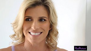 Cory Chase's MILF pussy gets destroyed by her boyfriend's big cock while Let's Daughters watch - PureMature