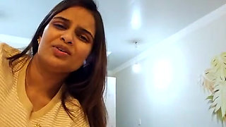 Hot indian wife and husband answer questions in video call