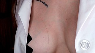 Blonde piss fetish babe enjoys solo