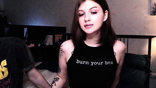 Cute amateur webcam teen girl toying pussy on webcam