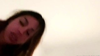 Cute brunette amateur blowjob