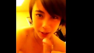 Taiwanese Amateur Gives a Sloppy Blowjob (POV)