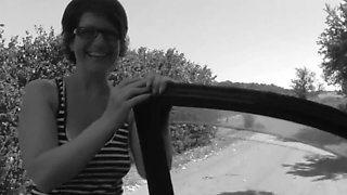 Sylvie's Double Treat: Parking Lot BJ & Window Sex