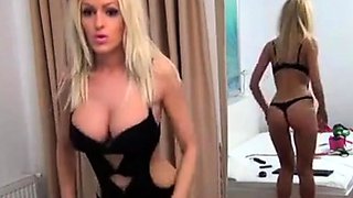 Blonde Webcam Girl with Big Tits Strips and Dances