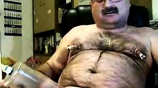 Daddy Bear Strokes His Cock