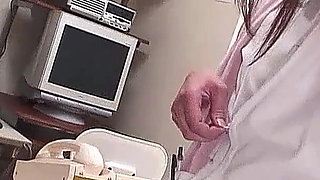 Doctor fucks Japan skinny nurse teen with hairy pussy