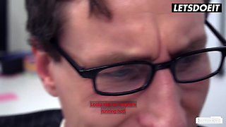 Top blondie Victoria Pure deepthroats cock and fucks in her Office