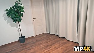 Vip4k. slutty debtor with natural Small Tits paying her debt with her Tight Pussy and anus